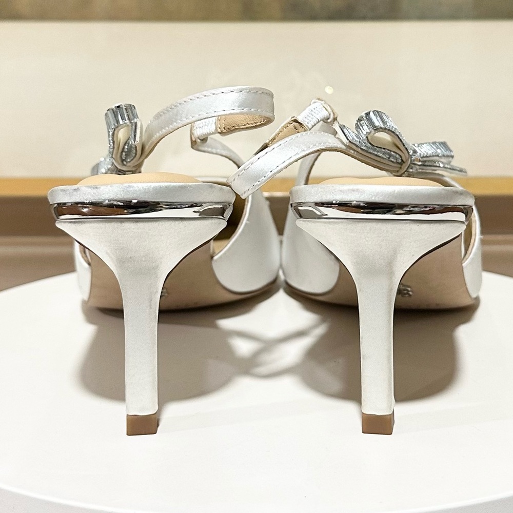 🌸TED BAKER🌸 Janie Bow Slingback Pointed Toe Pump In White Size: 11 - Picture 6 of 16
